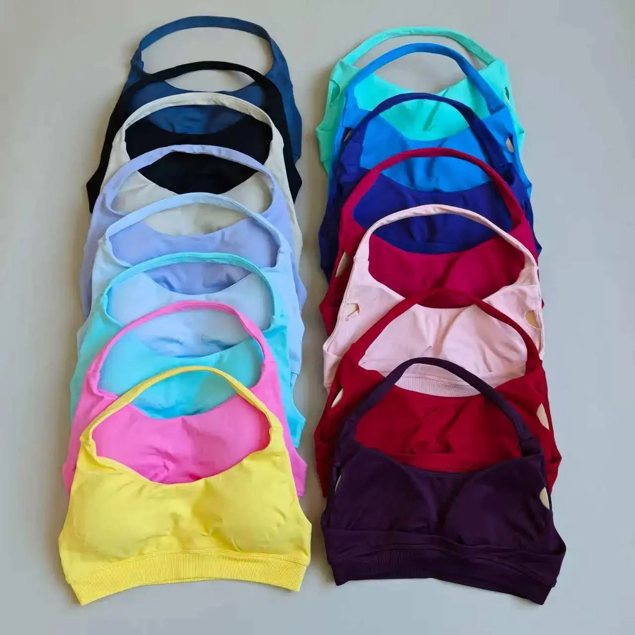 Women's Ruched Halter Neck Sports Bra
