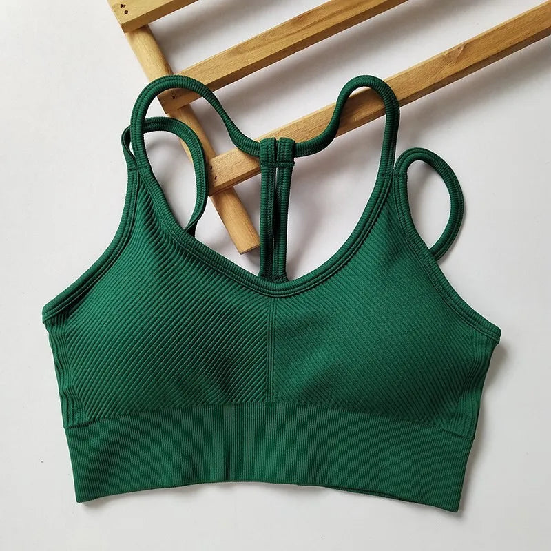 Women's Ribbed Scoop Neck Sports Bra
