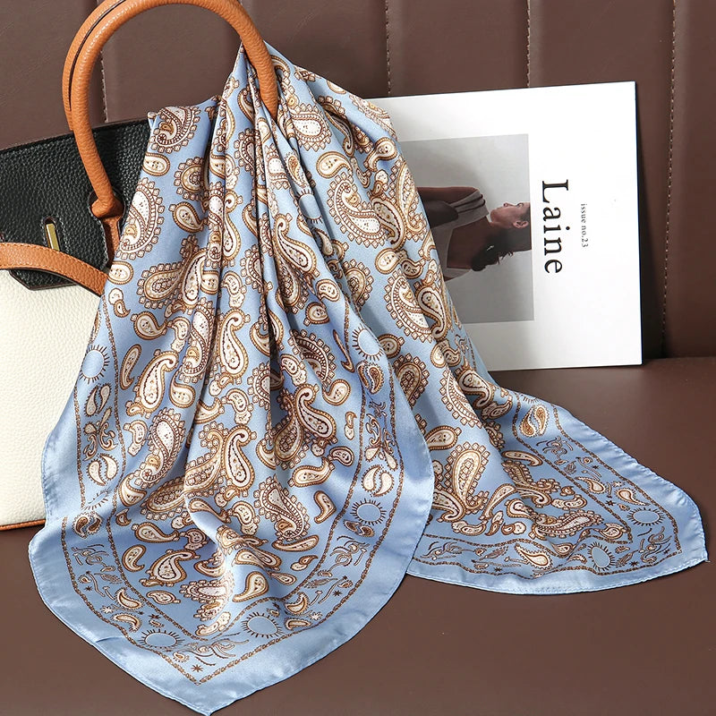 Printed Square Scarf with Floral and Graphic Pattern Options