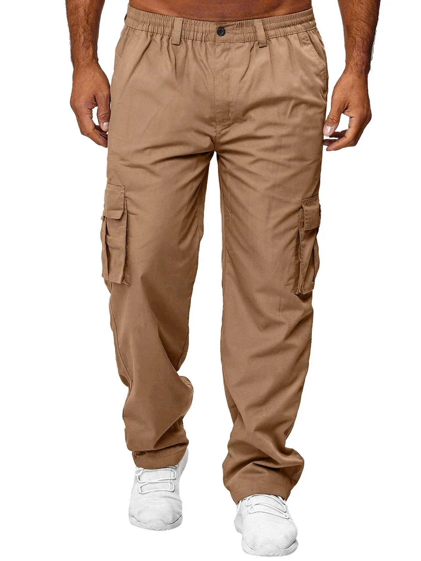 Men's Multi Pocket Elastic Waist Casual Cargo Pants