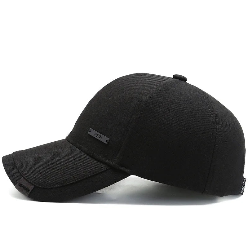 Solid Baseball Cap with Small Front Label Detail