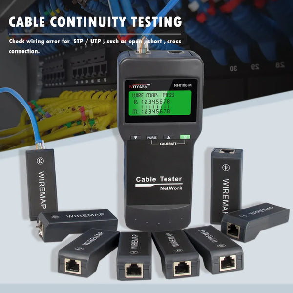 new NF-8108M network cable tester professional rj45 tester Measure Length Cabl Multifunctional poe Network Tools