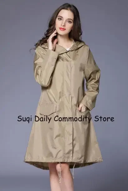 Long Hooded Front Opening Jacket for Layering over Outfits