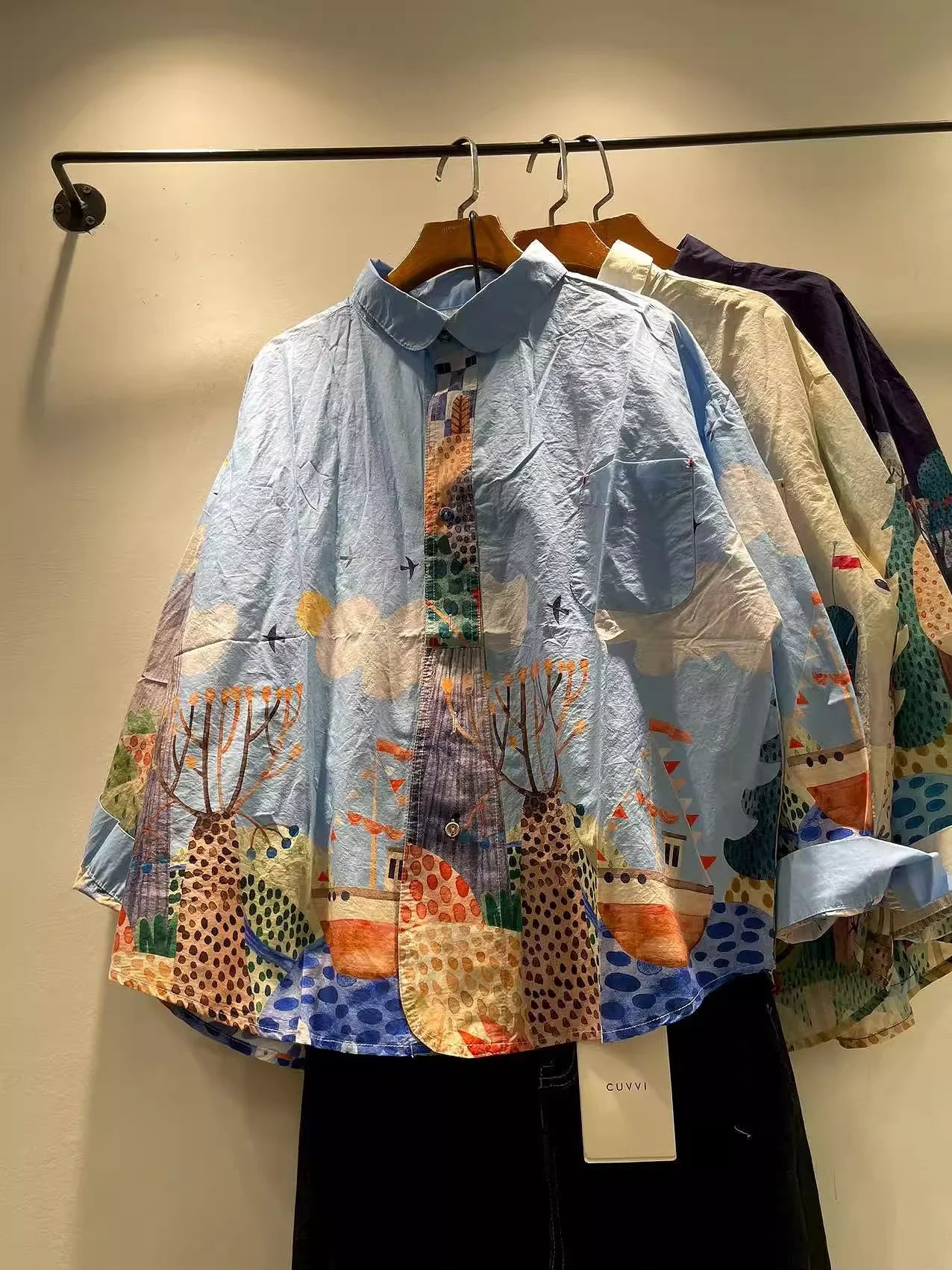 Women's Colourful Patchwork Print Long Sleeve Shirt