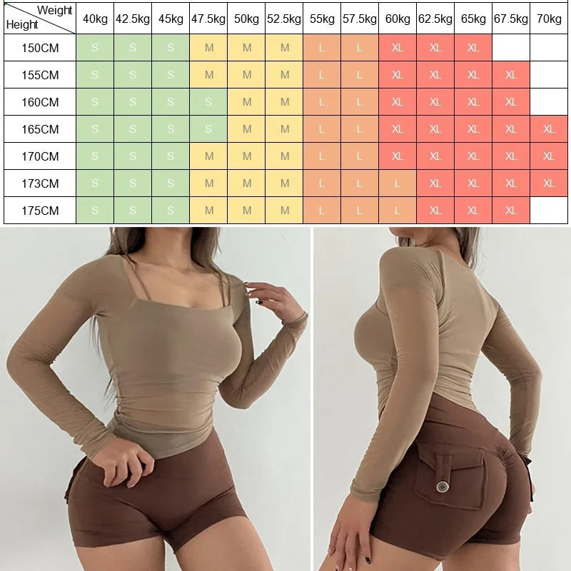 Women's Mesh-Panel Long-Sleeve Workout Top