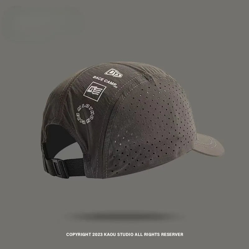 Short Brim Mesh Baseball Cap with Adjustable Back