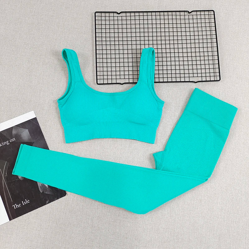 Women's Wide Strap Bra And Leggings Yoga Set