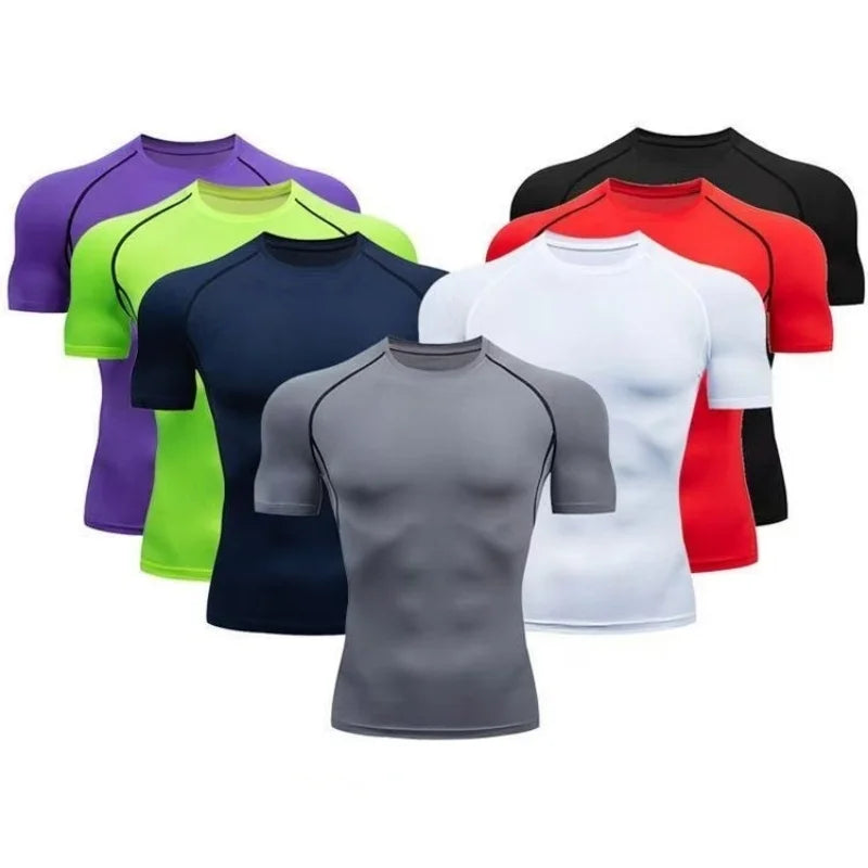 Fitted Sports Compression Shirt with Original Sleeve Style Options
