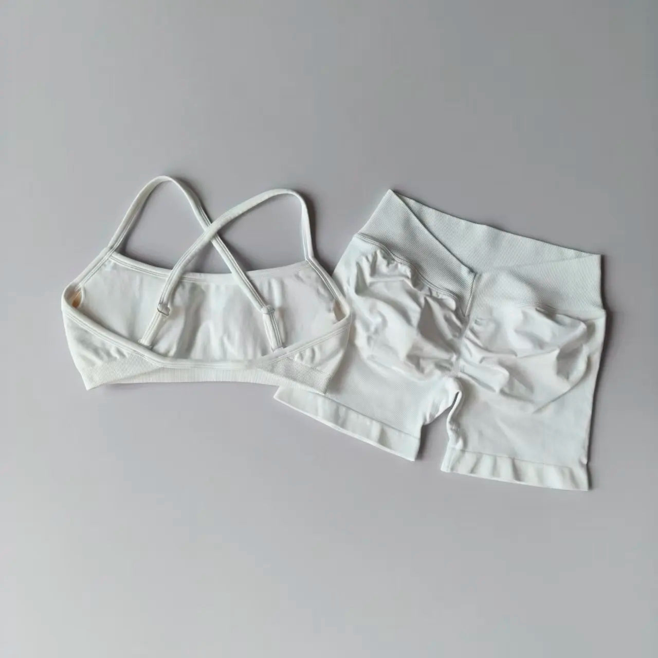 Women's Cross Strap Bra And Shorts Yoga Set