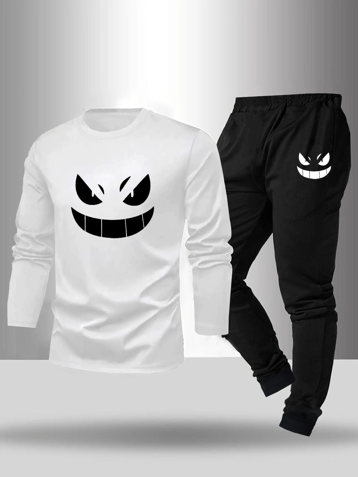 Men's Graphic Long Sleeve Top and Pants Pajama Set