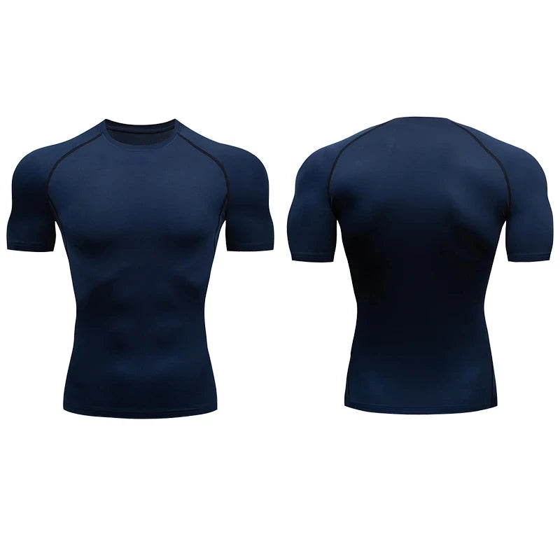Fitted Sports Compression Shirt with Original Sleeve Style Options