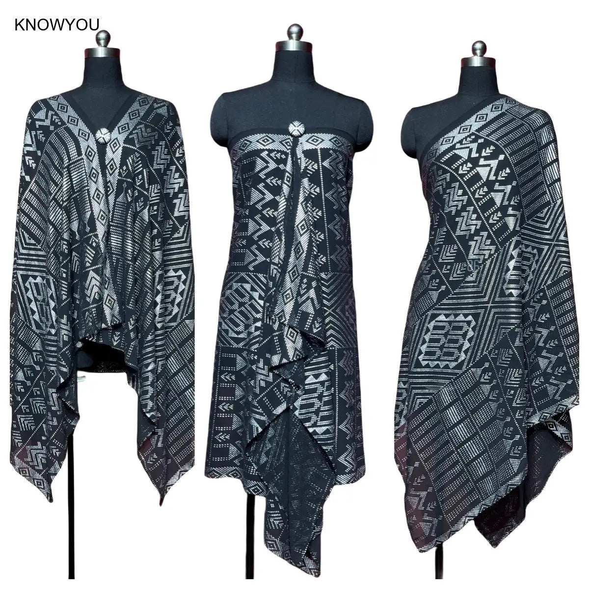 Gold Print Sheer Wrap Scarf for Layering over Outfits