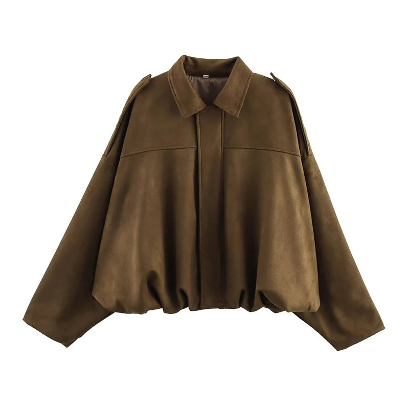 Women's Long-Sleeve Zip-Front Bomber Jacket