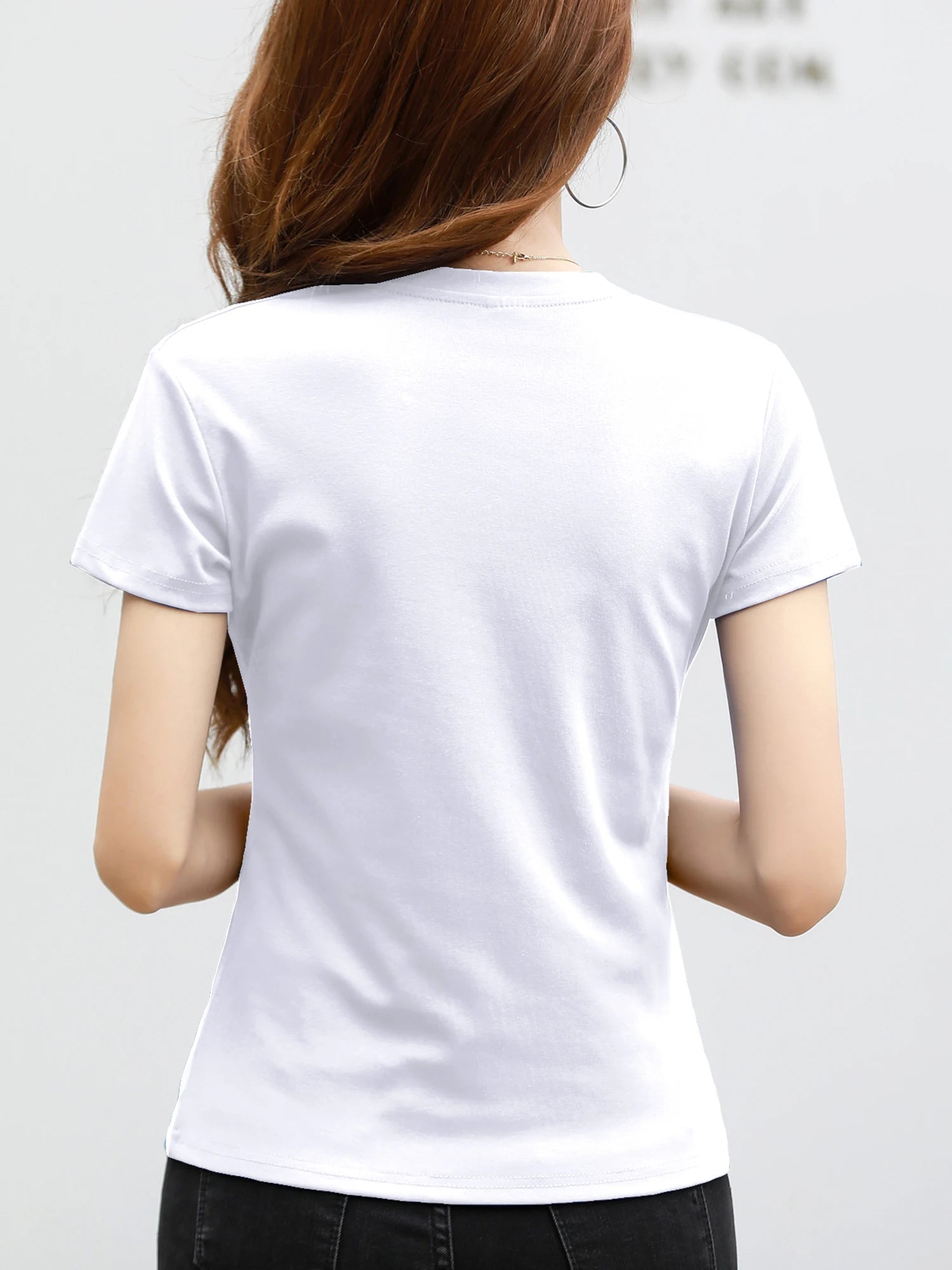 Women's Cotton Jersey Solid Short-Sleeve Crewneck Regular-Fit T-Shirt for Casual Everyday Outfits