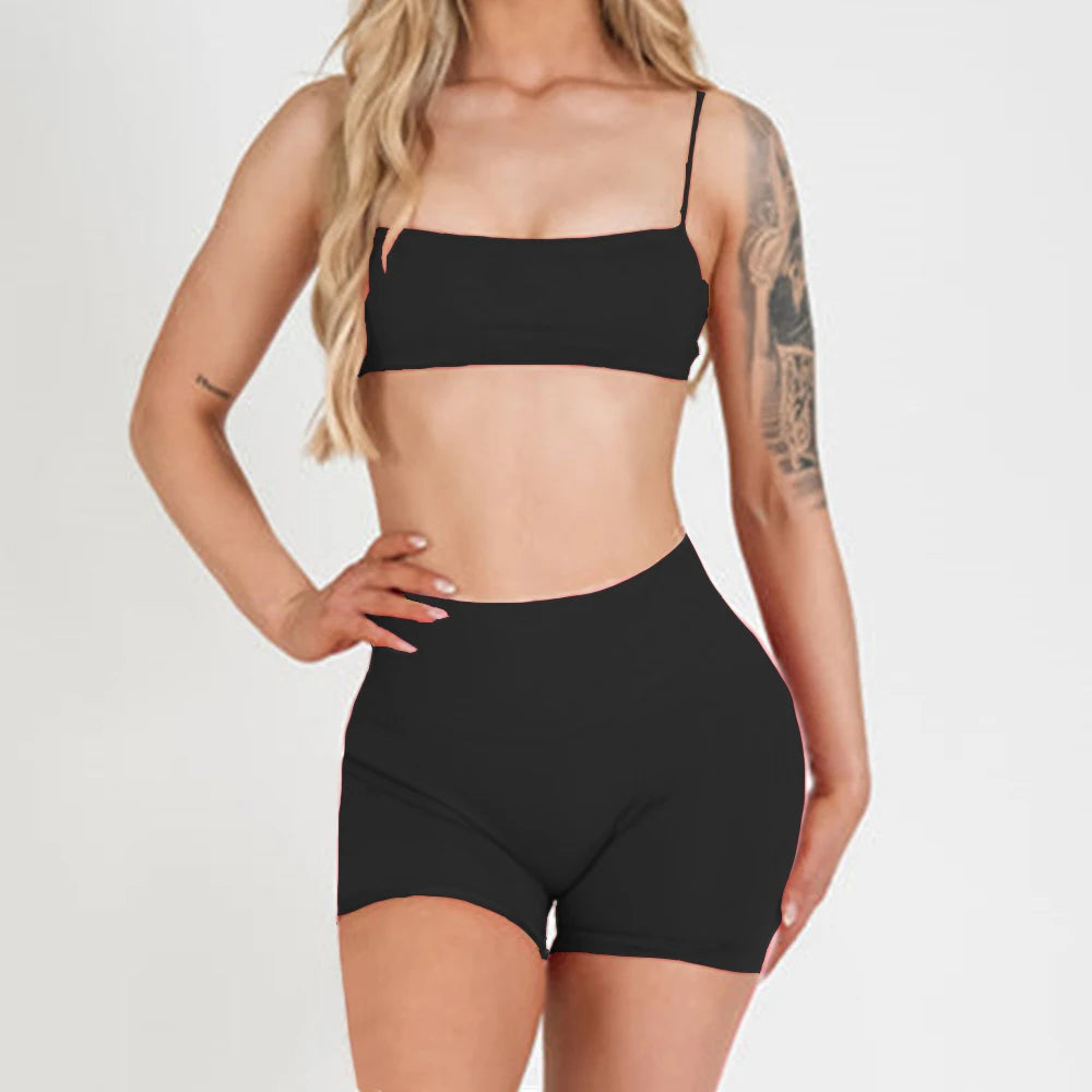 Women's Variable Sleeve Top And Bottoms Yoga Set