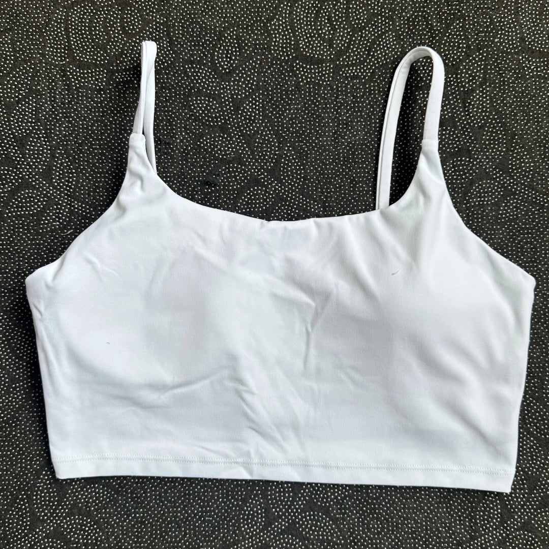 Women's Straight Neck Thin Strap Sports Bra
