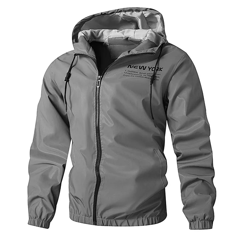 Hooded Long Sleeve Full Zip Casual Streetwear Jacket
