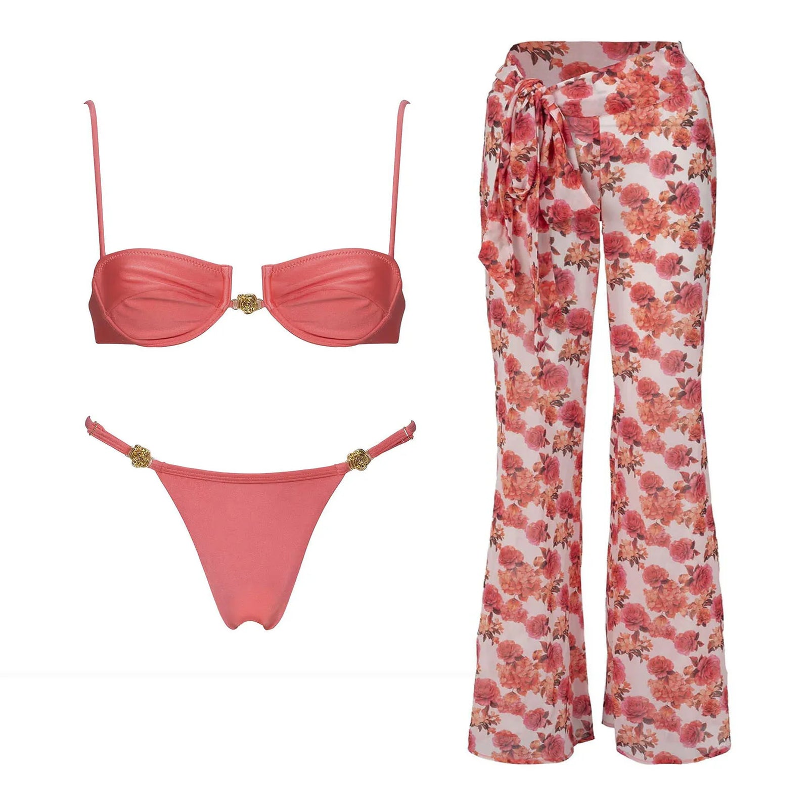 Printed Bikini with Matching Cover-Up