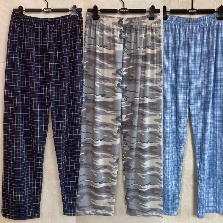 Men's Patterned Elastic Waist Straight Leg Pajama Lounge Pants