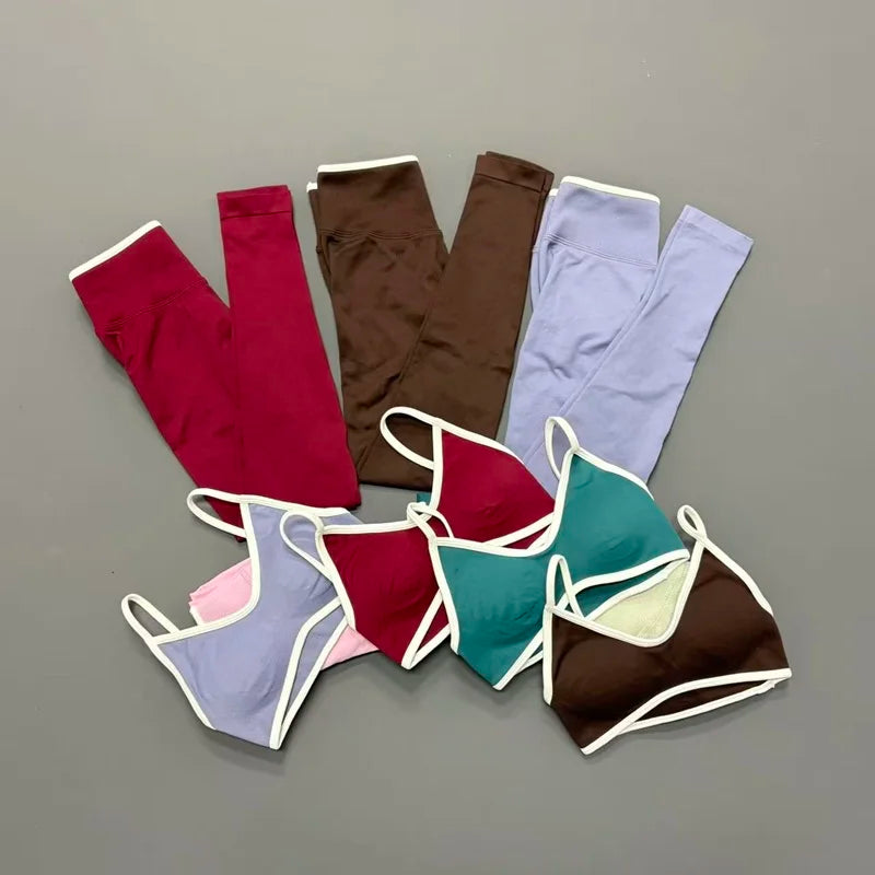 Women's Strappy Bra And Shorts Yoga Set For Workout Outfits