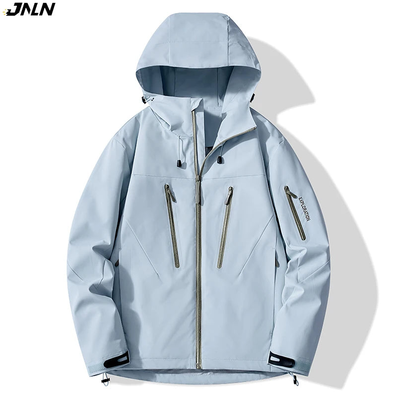 Hooded Zip-Front Outdoor Windbreaker