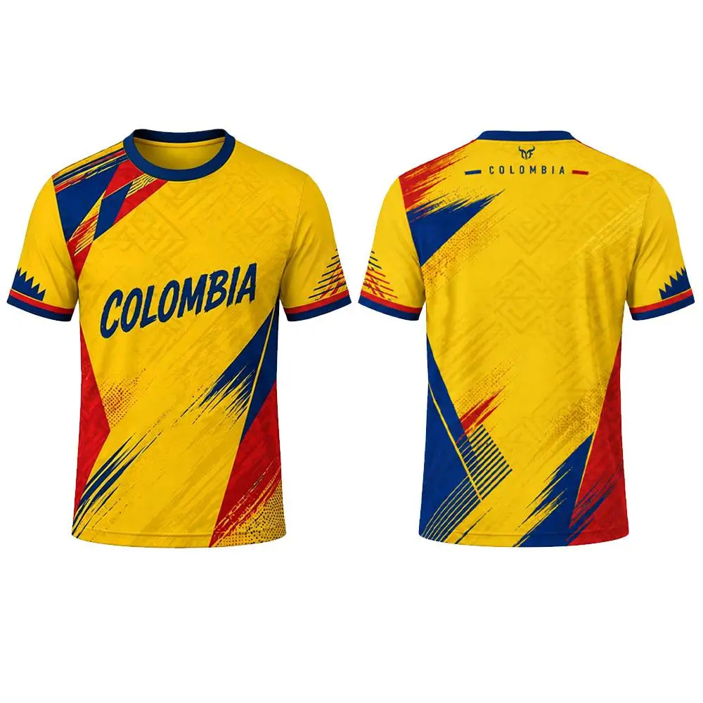Colombia Flag Football Short Sleeve Jersey For Sports Outfits