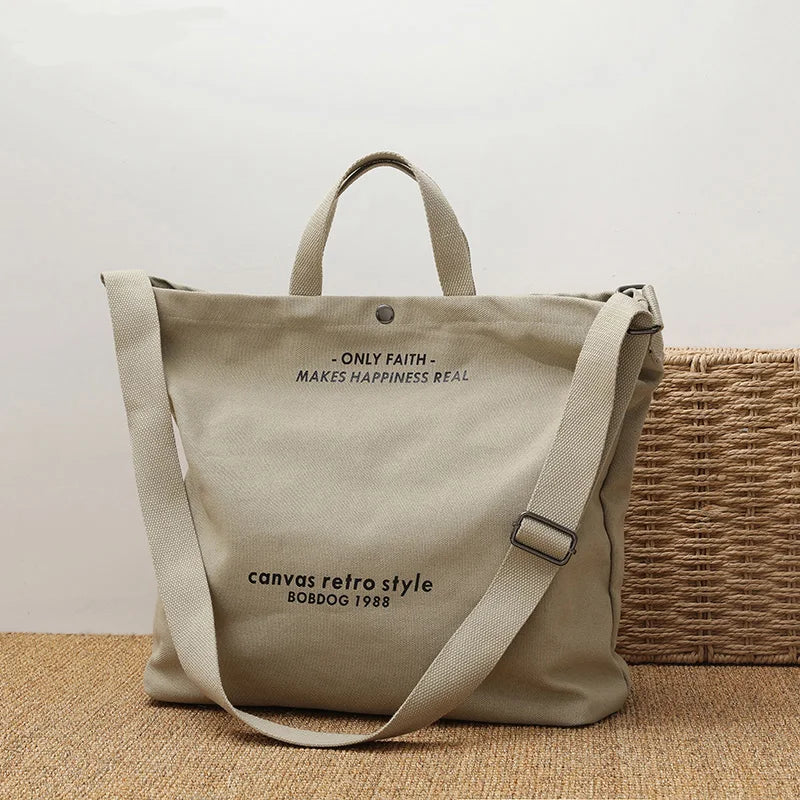 Retro Shoulder Tote Bag with Wide Strap and External Pocket Design