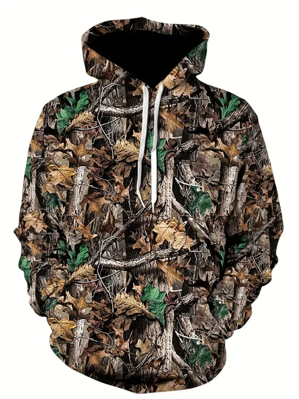 Leaf Camouflage Long-Sleeve Pullover Hoodie