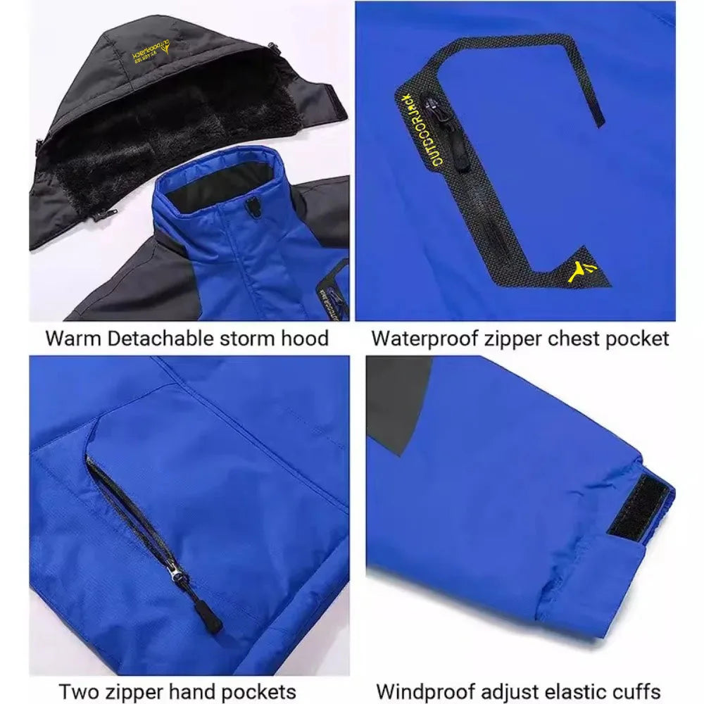 Men's Colour Block Hooded Zip Front Jacket