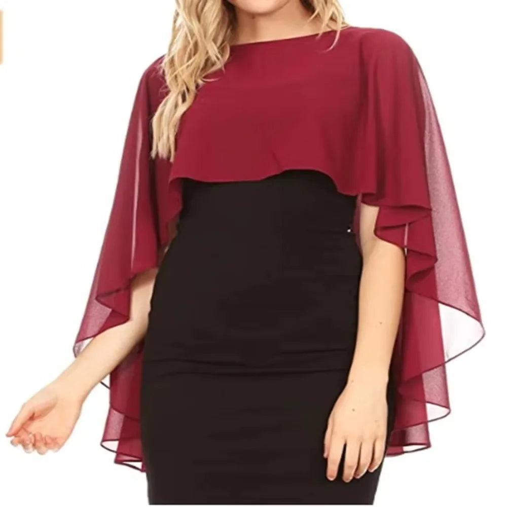 Sheer Flowing Drape Cape for Layering over Outfits