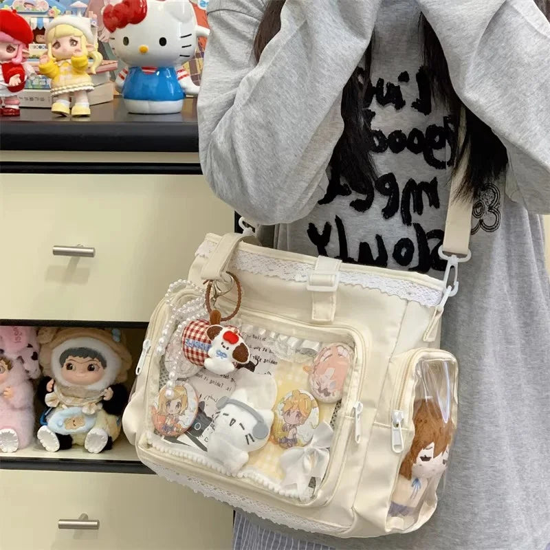 Decorative Display Tote Bag with Transparent Front Pocket