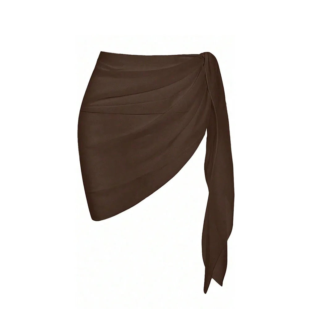 Women's Side Tie Short Wrap Skirt for Beach Swimwear
