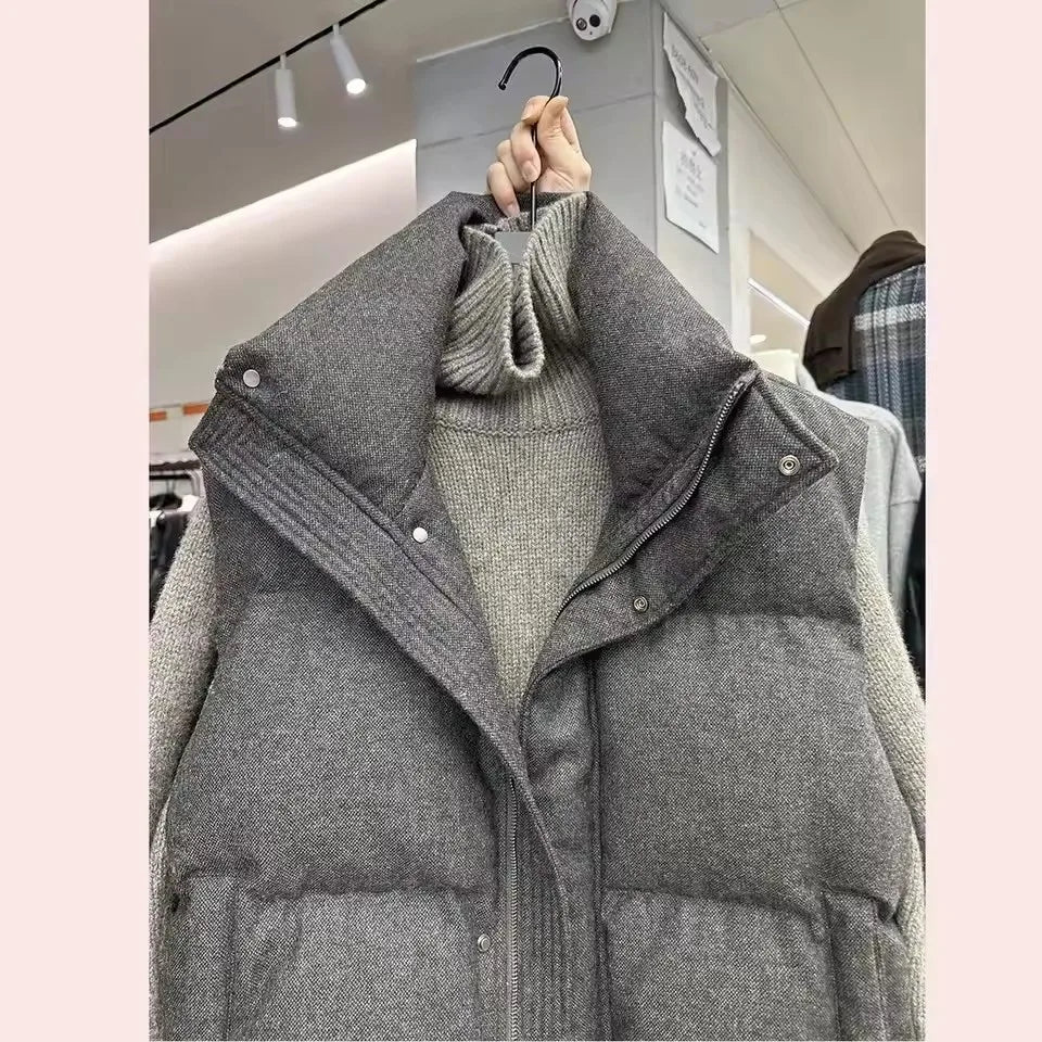 Women's Cotton-Blend Zip-Front Vest