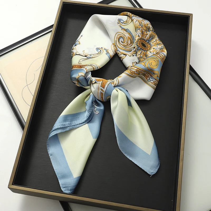 Floral Print Large Square Scarf for Draped Wrap Styling