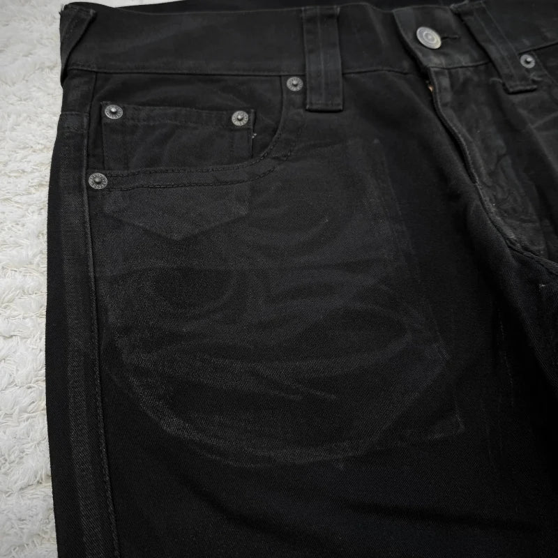 Men's Embroidered Flared Denim Jeans for Casual Everyday Wear
