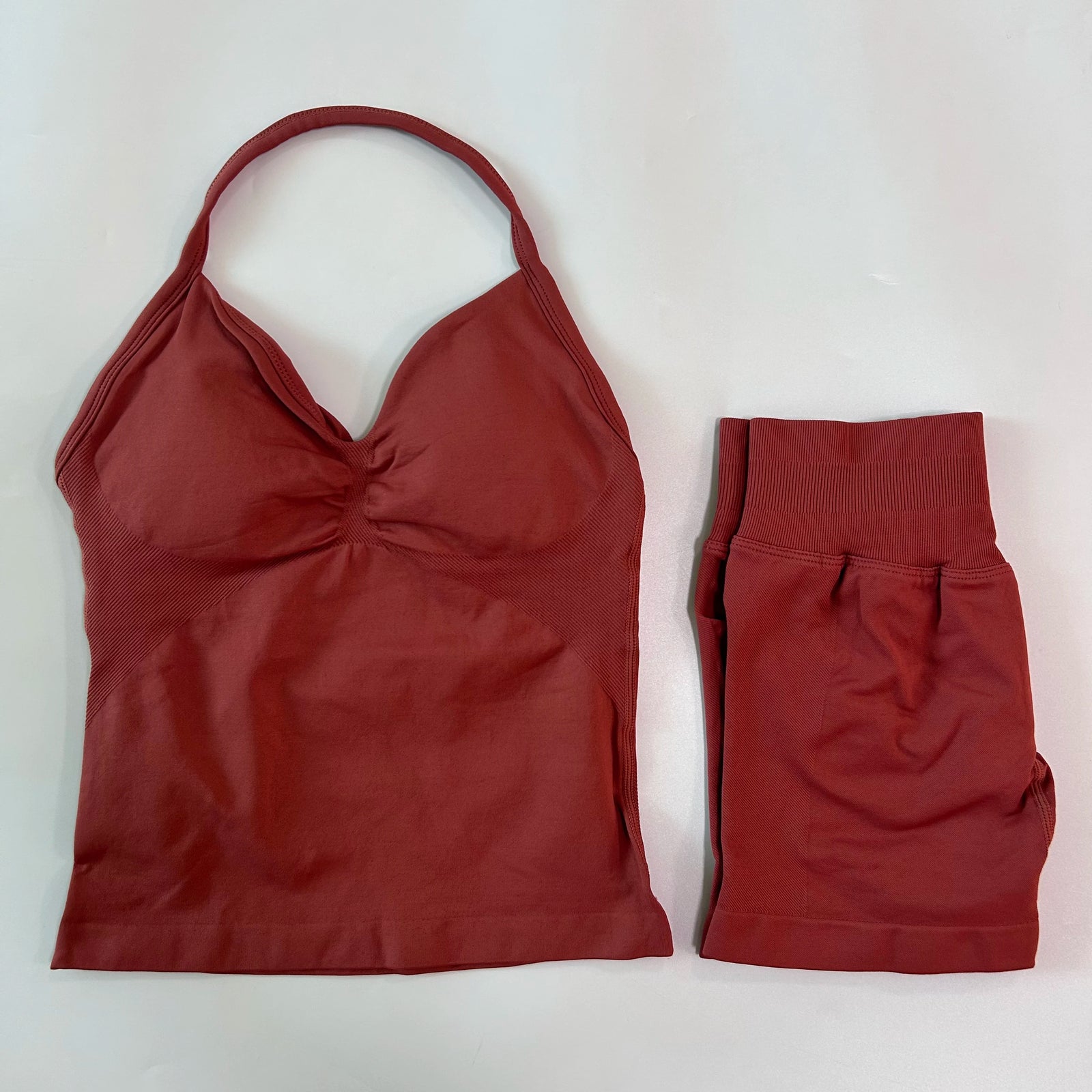 Women's Halter Tank And Shorts Yoga Set For Workout Outfits