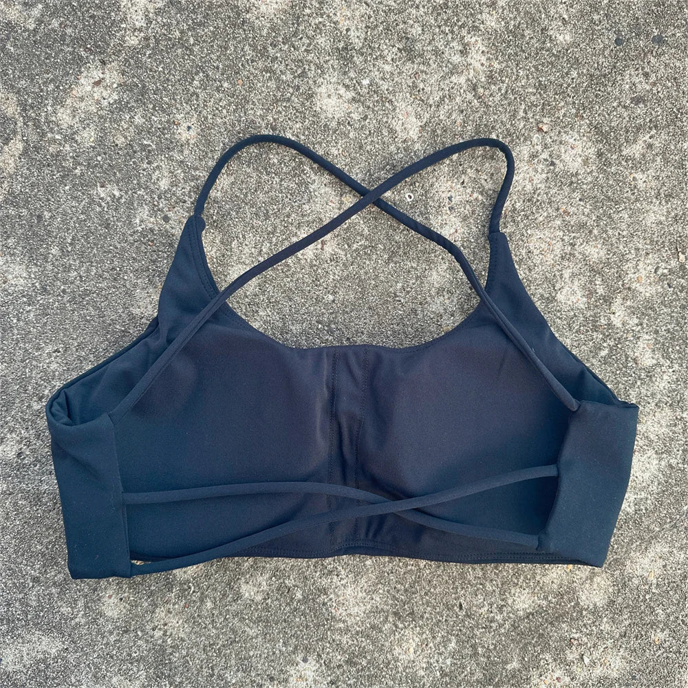 Women's Thin Strap Cross Back Sports Bra