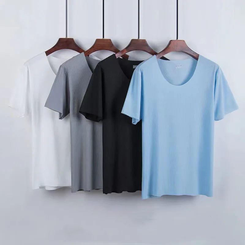 Men's Solid Crew Neck Short Sleeve Top and Shorts Pajama Set