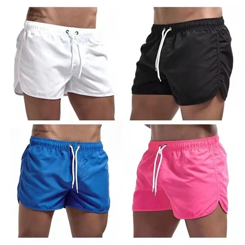 Men's Swim Shorts with Drawstring Waist and Pockets for Beach and Pool Wear