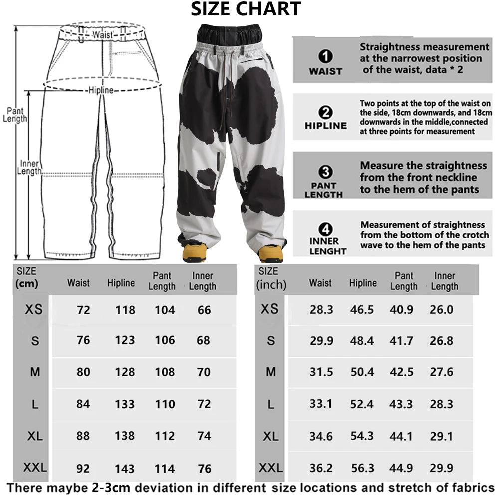 Full Length Loose Fit Ski and Snowboard Winter Pants