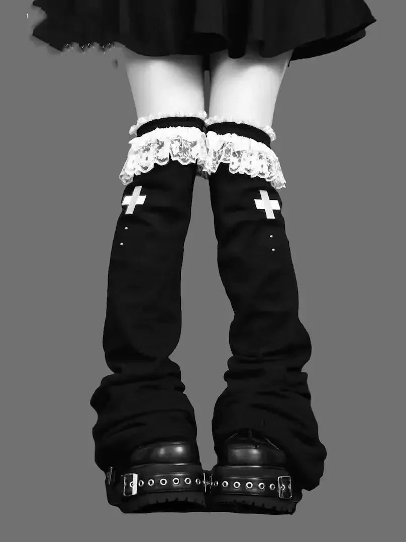 Flared Knit Leg Warmers with Slouchy Knee Length Shape