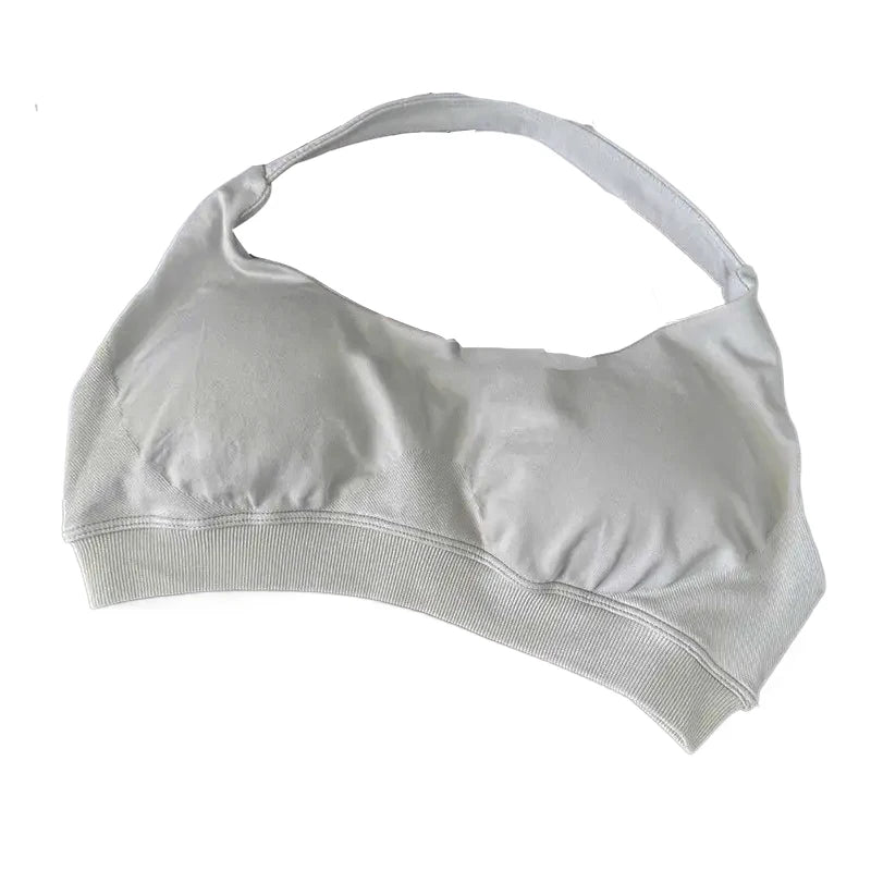Women's Ruched Halter Neck Sports Bra
