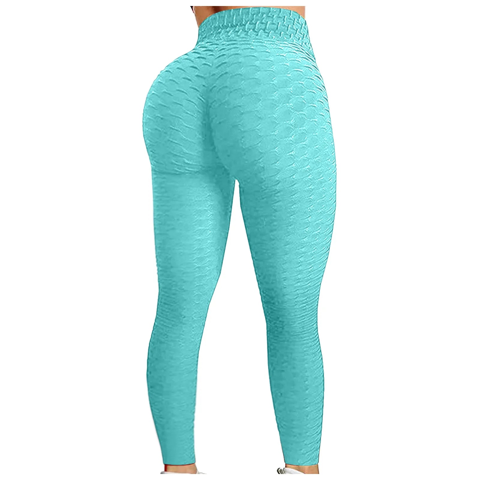 Women's Textured High-Waist Full-Length Yoga Leggings with Elastic Waistband for Everyday Workouts