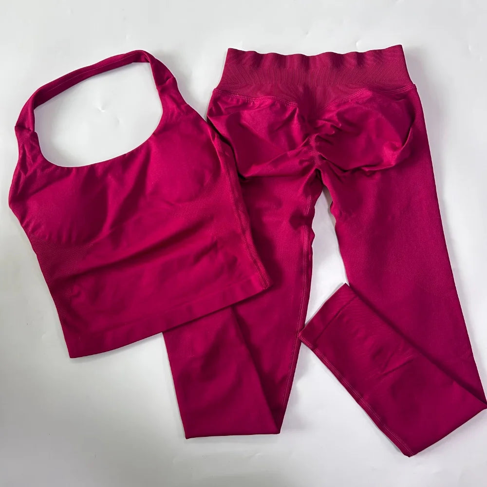 Women's Longline Tank And Shorts Yoga Set For Workout Outfits