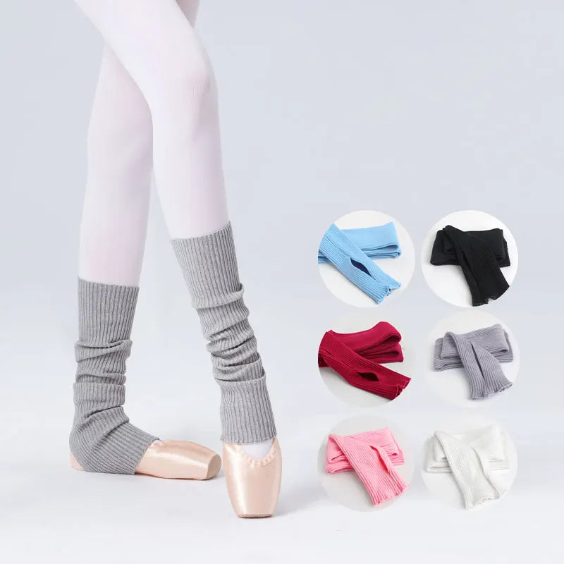 Ribbed Ballet Leg Warmers with Open Heel Foot Shape