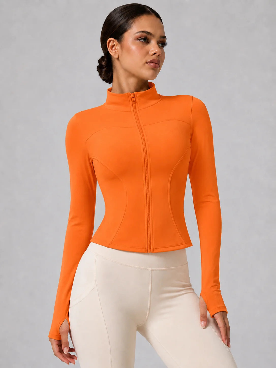 Women's Full-Zip Yoga Jacket with Thumbholes