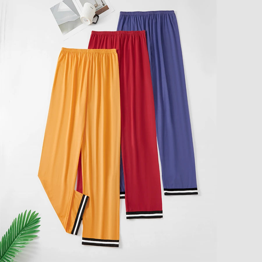 Men's Patterned Elastic Waist Straight Leg Pajama Lounge Pants