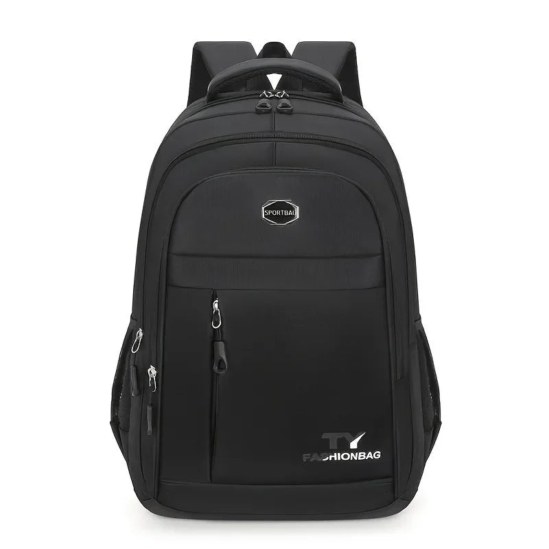 Casual Multi-Pocket Backpack with Contrast Zippers and Adjustable Shoulder Straps