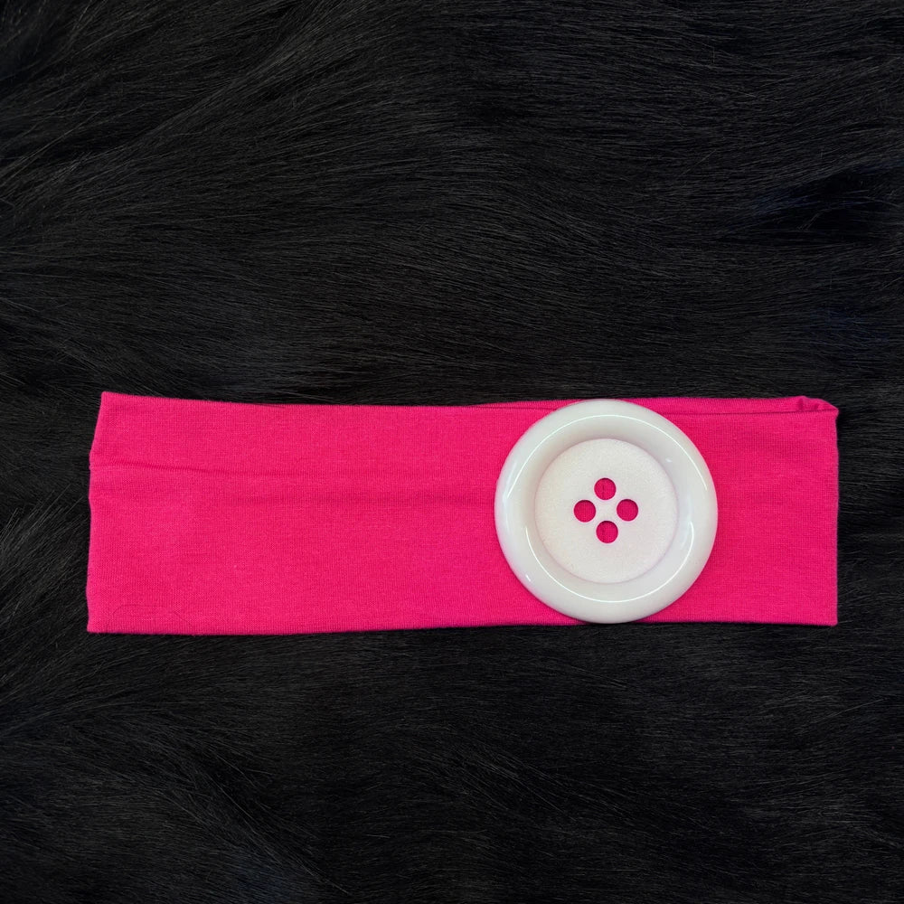 Polka Dot and Button Style Fabric Headband for Hair Styling