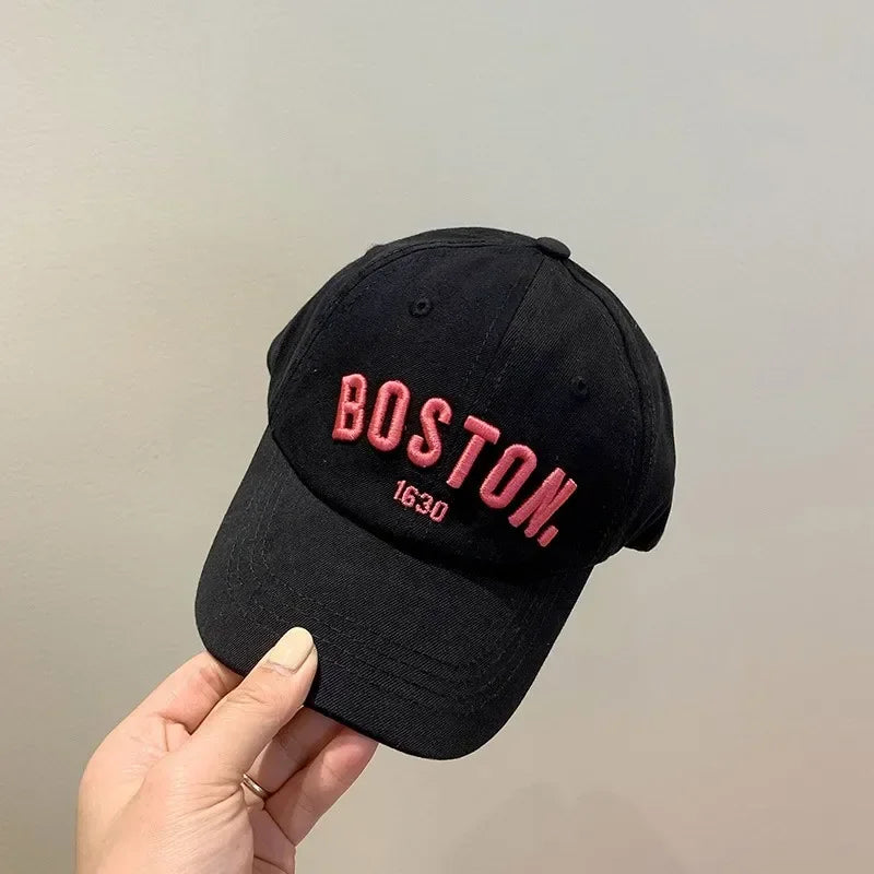 Children's Letter Embroidered Baseball Cap with Adjustable Back